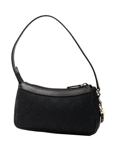 Pre-owned Gucci 2000-2015 Gg Canvas Shoulder Bag In Black