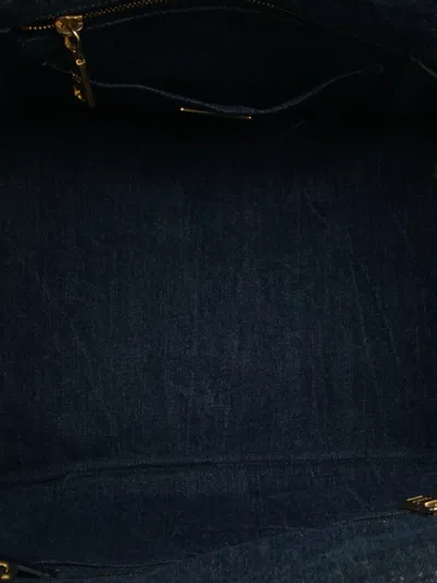 Pre-owned Prada 2013-2025 Denim Canapa Logo Satchel In Blue