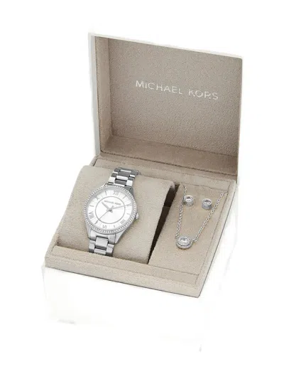 Michael Kors Lauryn 33mm Watch Set In Silver