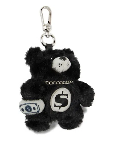 Sprayground Cray Dollar-sign Bear Keyring In Black