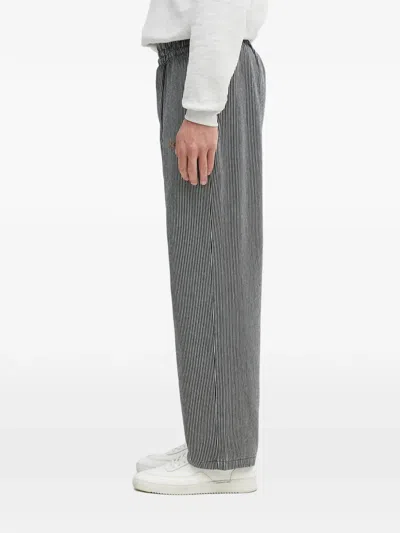 Aries Elastic-waistband Striped Trousers In Blue