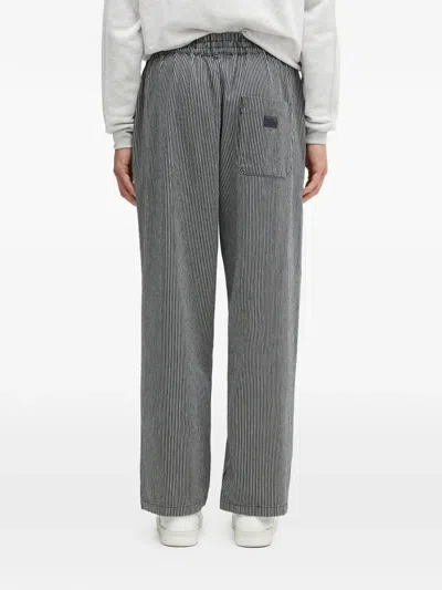 Aries Elastic-waistband Striped Trousers In Blue