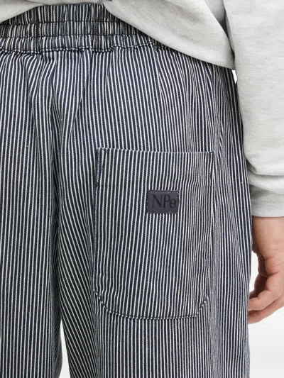 Aries Elastic-waistband Striped Trousers In Blue