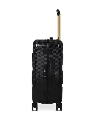 Sprayground Spritz Checkerboard Shark Trolley Bag In Black