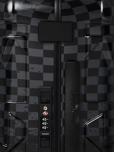 Sprayground Spritz Checkerboard Shark Trolley Bag In Black