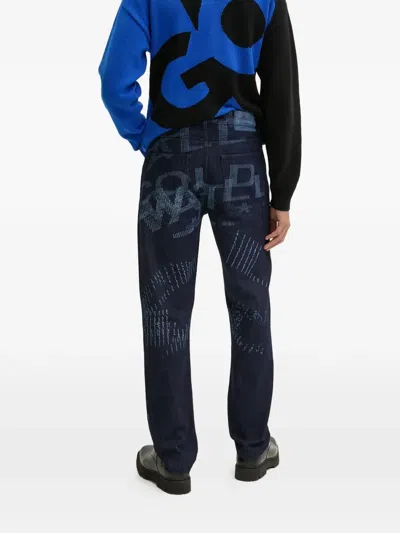 A-cold-wall* Graphic-print Jeans In Blue