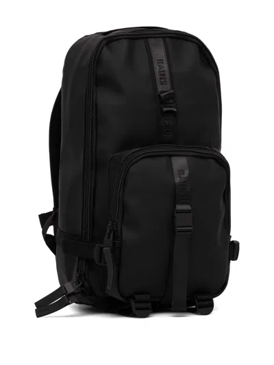 Rains Trail Rucksack Zip-up Backpack In Black