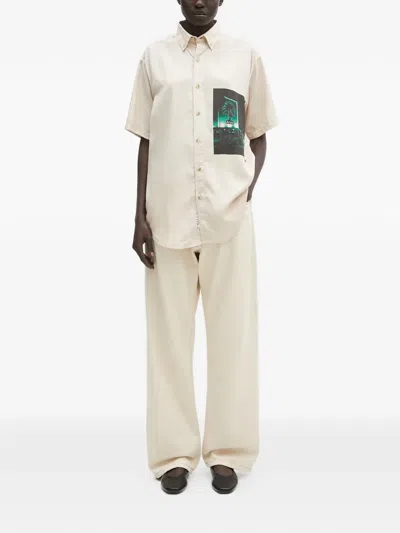 Aries Embroidery Jeans In White