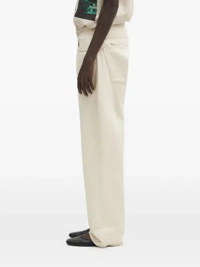Aries Embroidery Jeans In White