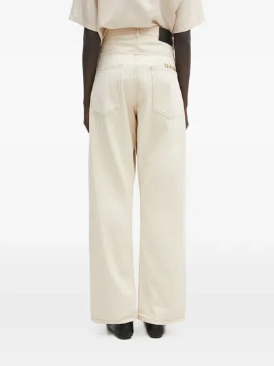 Aries Embroidery Jeans In White