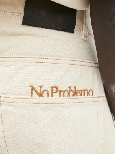 Aries Embroidery Jeans In White