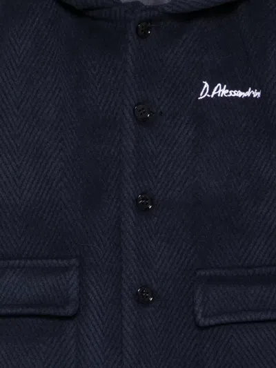 Daniele Alessandrini Hooded Coat In Blue