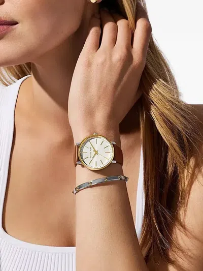 Michael Kors Pyper Gold-tone 38mm Watch Set In Silver