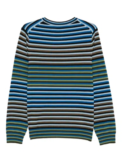 Ps By Paul Smith Ps Paul Smith Stripe Merino Wool Crewneck Sweater In Blue