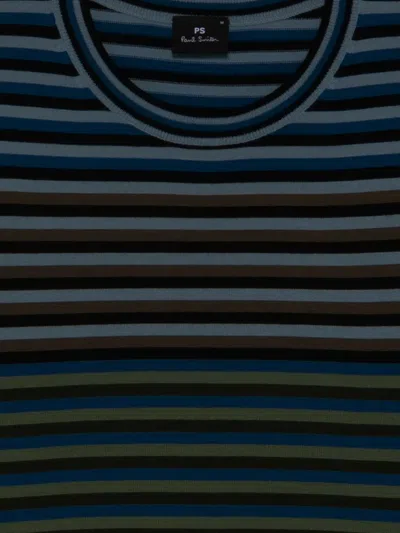 Ps By Paul Smith Ps Paul Smith Stripe Merino Wool Crewneck Sweater In Blue