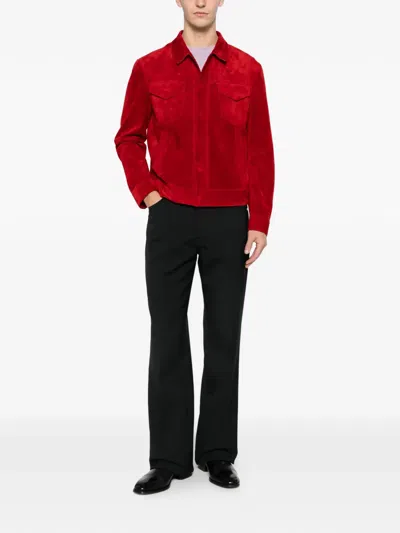 Tom Ford Button-down Collared Jacket In Red
