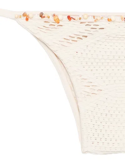 Patbo Beaded Tie Bikini Bottom In Neutral
