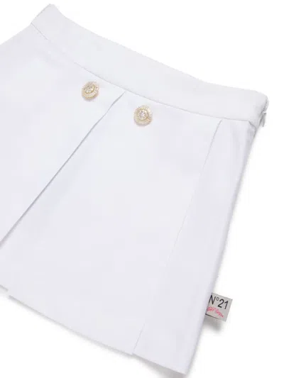 N°21 N21 Kids Logo Tag Mini Skirt In White