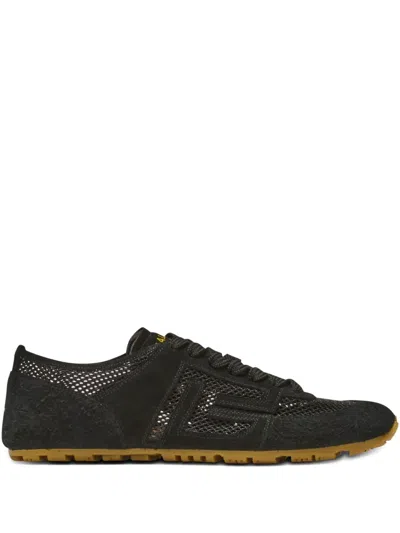 Balmain Racer 45 Suede And Perforated Mesh Sneakers In Multi