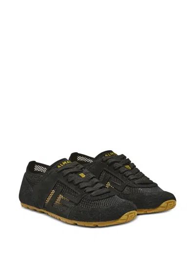Balmain Racer 45 Suede And Perforated Mesh Sneakers In Multi