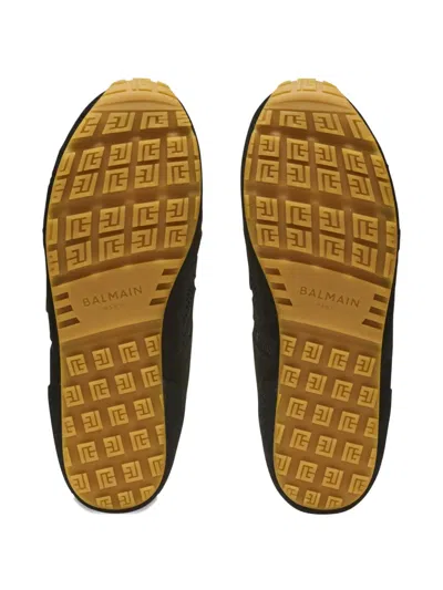 Balmain Racer 45 Suede And Perforated Mesh Sneakers In Multi