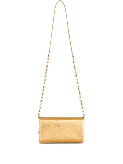 Balmain Shuffle Buckle Cross Body Bag In Gold