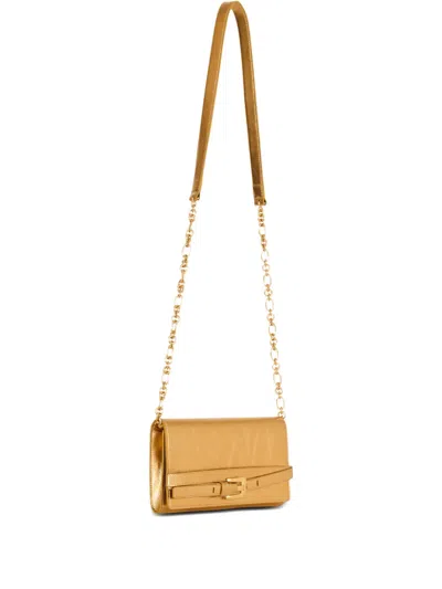 Balmain Shuffle Buckle Cross Body Bag In Gold