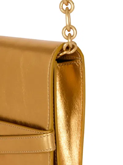 Balmain Shuffle Buckle Cross Body Bag In Gold