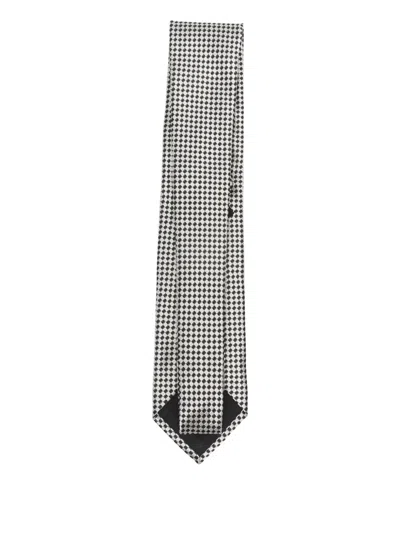 Tom Ford Patterned Tie In Gray