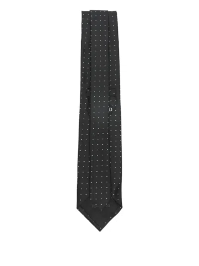 Tom Ford Polka-dot Tie In Black
