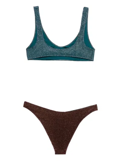 Oseree Shimmer Two-piece Swimwear In Brown