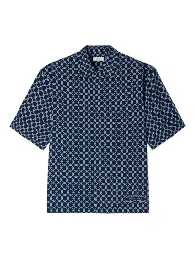 Sandro Geometric-pattern Shirt In Blue