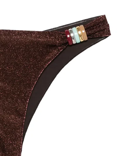 Oseree Glitter Embellished Beachwear In Brown