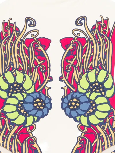 La Doublej Floral Print Swimsuit In Multi