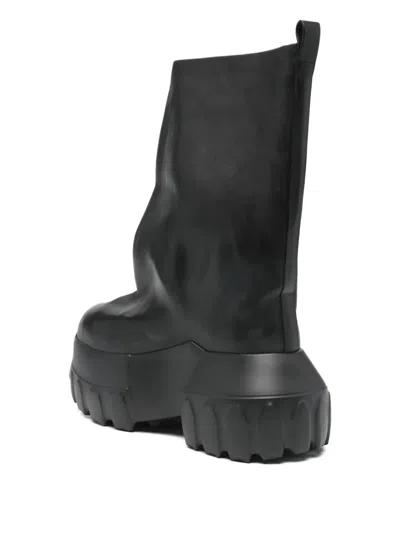 Rick Owens Black Hollywood Flared Mega Tractor Boots In 09 Black