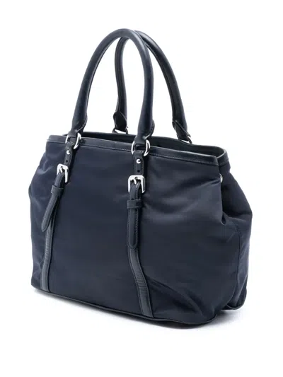 Pre-owned Prada 2000-2025 Tessuto Satchel In Blue