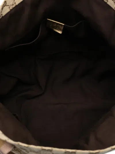 Pre-owned Gucci 2016-2025 Gg Canvas Web Tote Bag In Brown