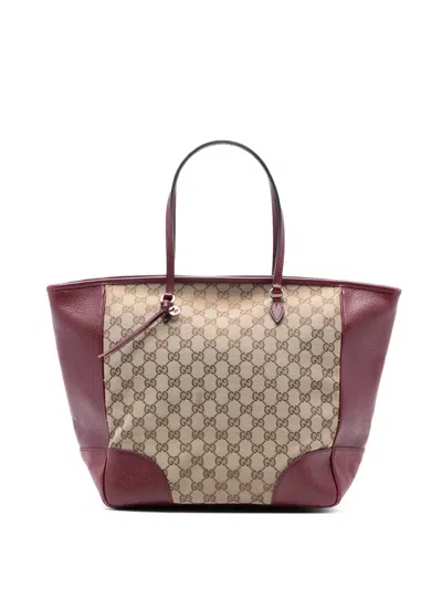 Pre-owned Gucci 2016-2025 Gg Canvas Bree Tote Bag In Brown