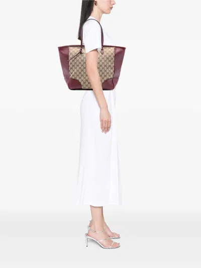 Pre-owned Gucci 2016-2025 Gg Canvas Bree Tote Bag In Brown