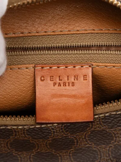Pre-owned Celine 1997 Macadam Coated Canvas Handbag In Brown