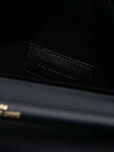 Pre-owned Saint Laurent 2023 Brushed Leather Trimmed Lambskin Cassandre Flap Pouch Clutch Bag In White