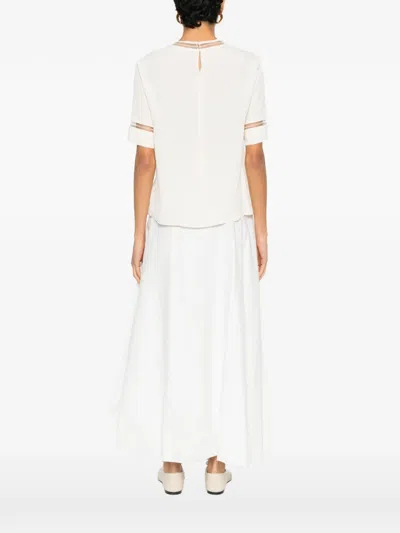 Fabiana Filippi Short Sleeved Embellished Detail T-shirt In Neutral
