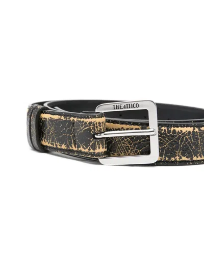 Attico Adjustable Belt Textured Finish Design In Black