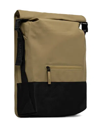 Rains 14320 Roll-top Two-tone Backpack In Nude