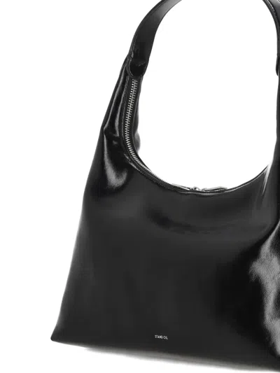 Stand Oil Plump Zip Shoulder Bag In Black