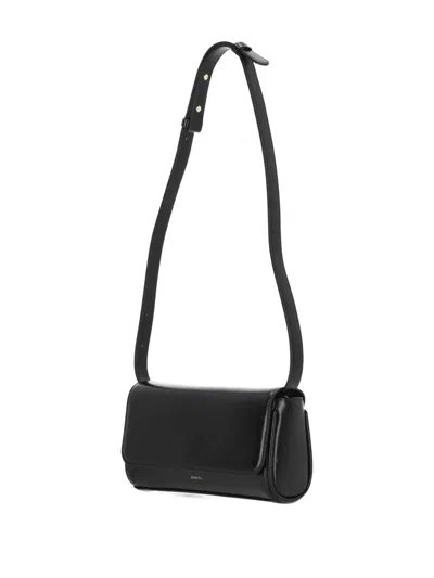 Stand Oil Butter Adjustable-strap Clutch Bag In Black