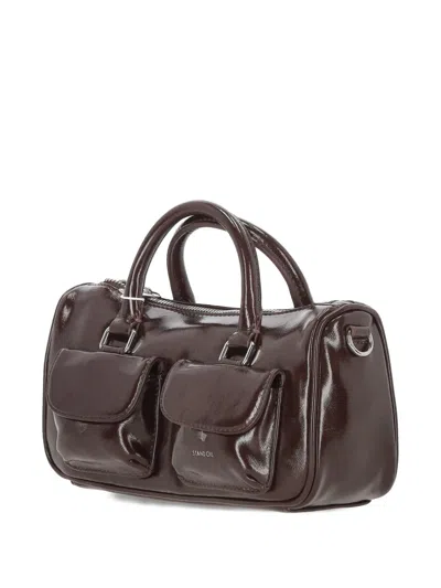 Stand Oil Chubby Half Pocket Tote Bag In Brown