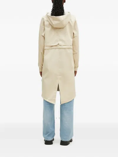 Rains String Drawstring Hooded Parka In Neutral