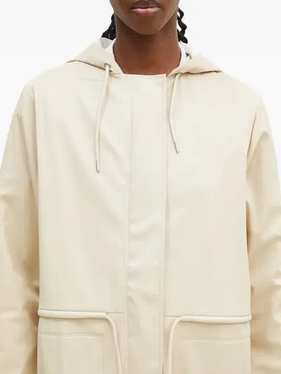 Rains String Drawstring Hooded Parka In Neutral