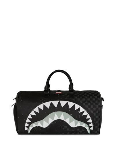 Sprayground Deep Space Drip Shark Checkerboard Holdall In Black